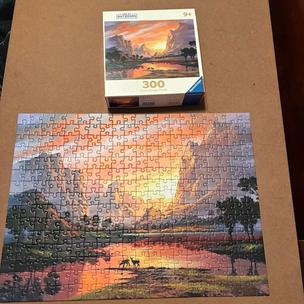 Ravensburger Great Outdoors Tranquil Sunset 300 Piece Puzzle Complete